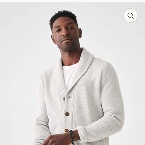 Faherty Gray Shawl Collar Cardigan Sweater